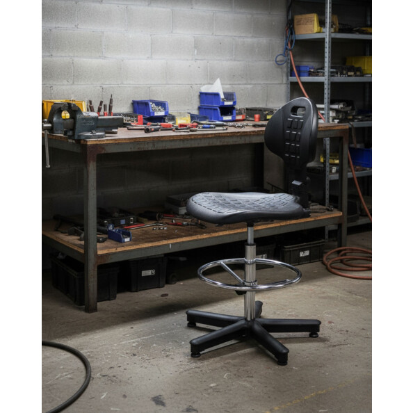 Krzesło warsztatowe wysokie z podnóżkiem - TechViking #3