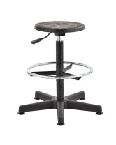 Taboret warsztatowy z chromowanym podnóżkiem - TechViking