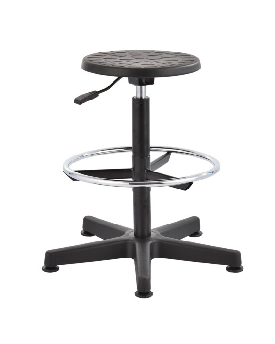 Taboret warsztatowy z chromowanym podnóżkiem - TechViking