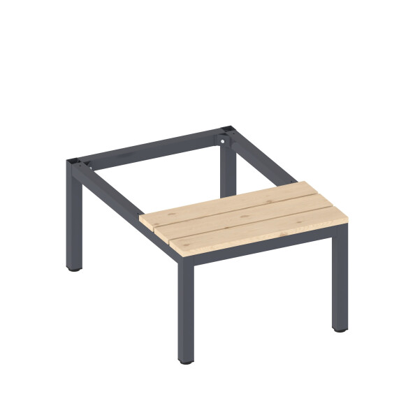 Szafa socjalna ubraniowa z ławką, 2200x600x500 mm, grafitowo-niebieska - TechViking #5