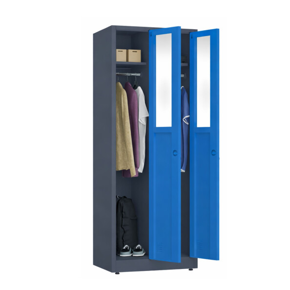 Szafa socjalna ubraniowa, zamek elektroniczny, 1800x600x500 mm, grafitowo-niebieska - TechViking #2