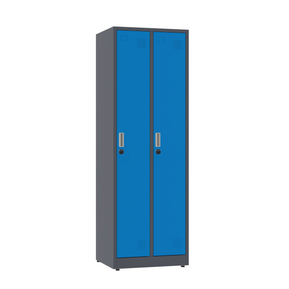 Szafa socjalna ubraniowa, zamek elektroniczny, 1800x600x500 mm, grafitowo-niebieska - TechViking #1