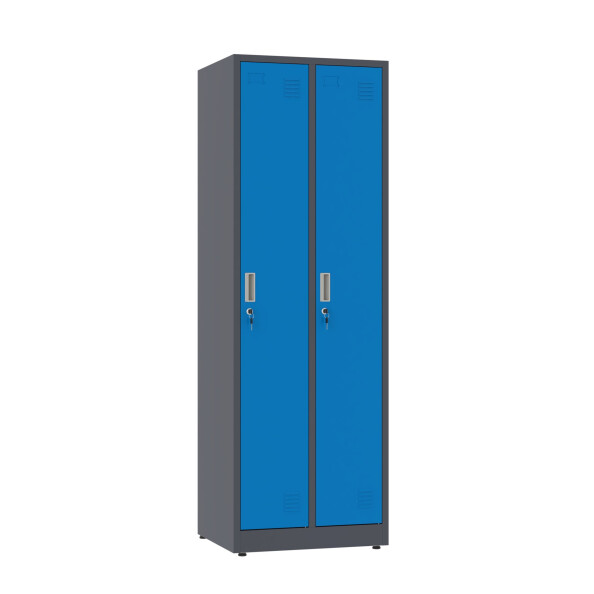 Szafa socjalna ubraniowa, 1800x600x500 mm, grafitowo-niebieska - TechViking #1