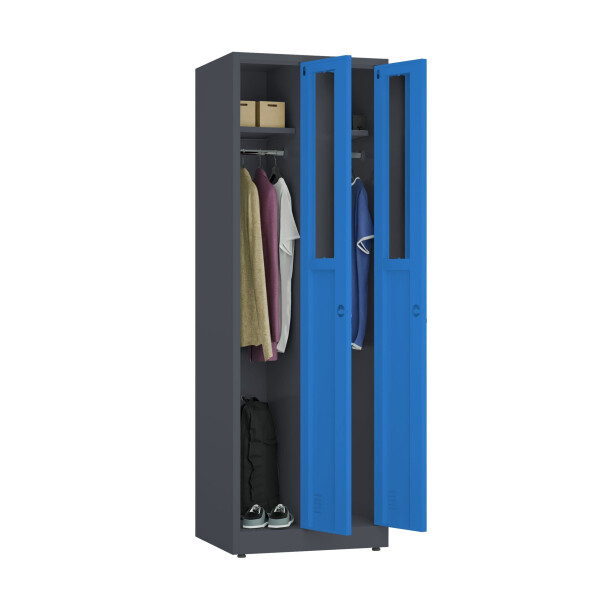Szafa socjalna ubraniowa, 1800x600x500 mm, grafitowo-niebieska - TechViking #4