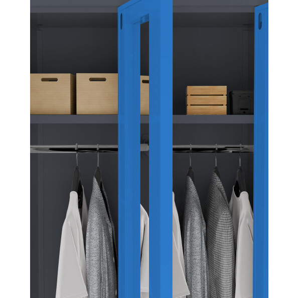 Szafa socjalna ubraniowa, 1800x600x500 mm, grafitowo-niebieska - TechViking #5