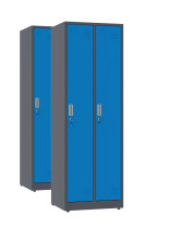 2x Szafa socjalna ubraniowa, 1800x600x500 mm, grafitowo-niebieska - TechViking