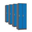 4x Szafa socjalna ubraniowa, 1800x600x500 mm, grafitowo-niebieska - TechViking #1
