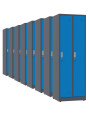 8x Szafa socjalna ubraniowa, 1800x600x500 mm, grafitowo-niebieska - TechViking