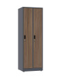 Szafa socjalna ubraniowa, 1800x600x500 mm, NATURAL: grafitowa/orzech - TechViking