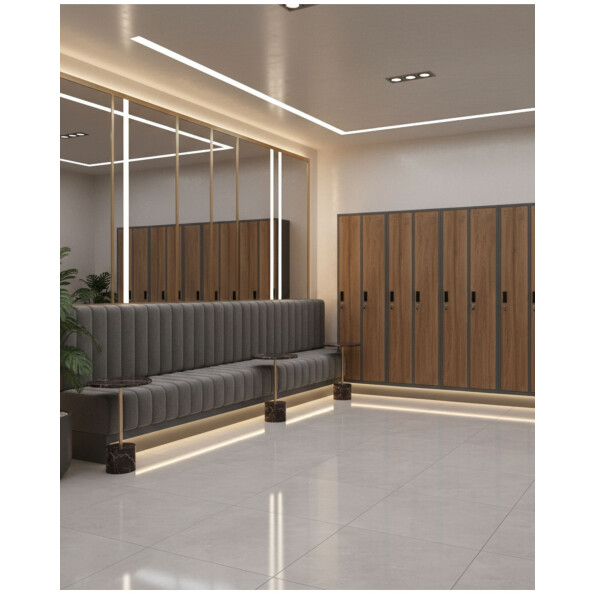 Szafa socjalna ubraniowa, 1800x600x500 mm, NATURAL: grafitowa/orzech - TechViking #10