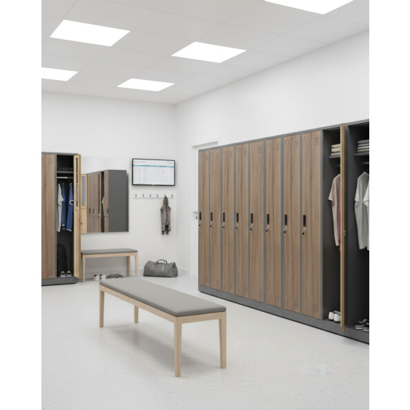 Szafa socjalna ubraniowa, 1800x600x500 mm, NATURAL: grafitowa/orzech - TechViking #8