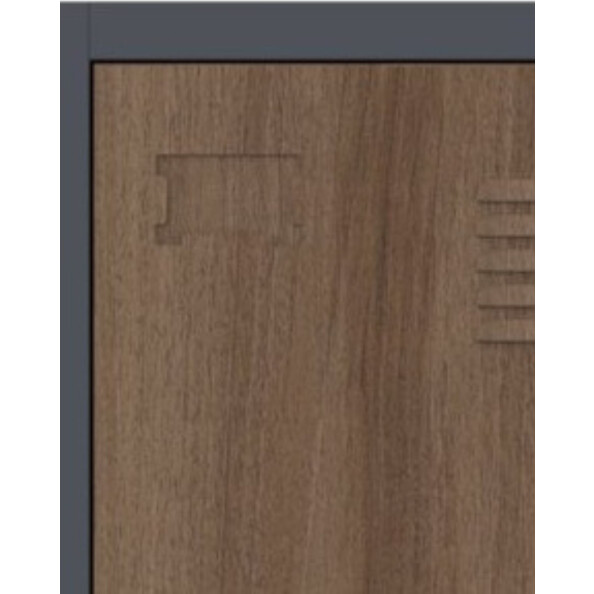 Szafa socjalna ubraniowa z ławką, 2200x600x500 mm, NATURAL: grafitowa/orzech - TechViking #4