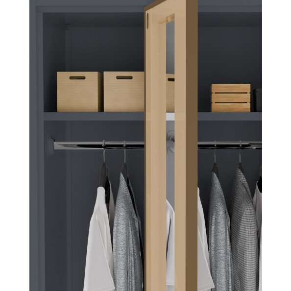 Szafa socjalna ubraniowa z ławką, 2200x600x500 mm, NATURAL: grafitowa/orzech - TechViking #3