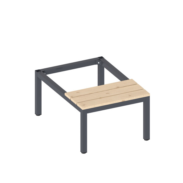 Szafa socjalna ubraniowa z ławką, 2200x600x500 mm, NATURAL: grafitowa/orzech - TechViking #5