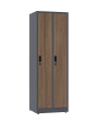 Szafa socjalna ubraniowa, zamek elektroniczny, 1800x600x500 mm, NATURAL: grafitowa/orzech - TechViking
