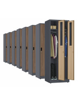 8x Szafa socjalna ubraniowa, 1800x600x500 mm, NATURAL: grafitowa/orzech - TechViking