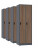 4x Szafa socjalna ubraniowa, 1800x600x500 mm, NATURAL: grafitowa/orzech - TechViking