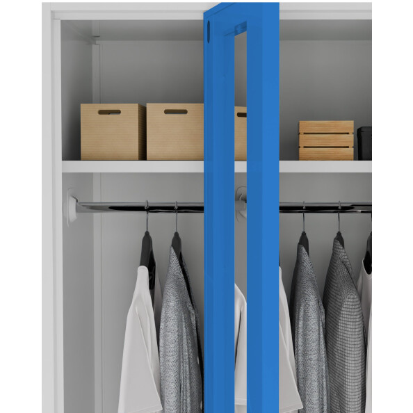 Szafa socjalna ubraniowa z ławką, 2200x600x500 mm, szaro-niebieska - TechViking #3