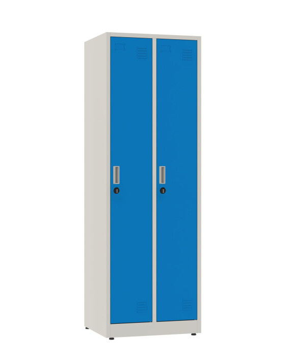 Szafa socjalna ubraniowa, zamek szyfrowy, 1800x600x500 mm, szaro-niebieska - TechViking
