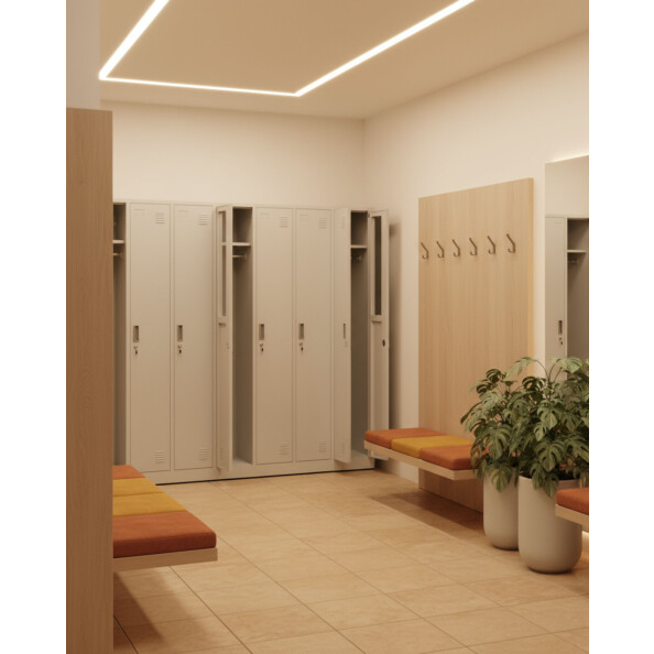 Szafa socjalna ubraniowa, 1800x600x500 mm, szara - TechViking #11