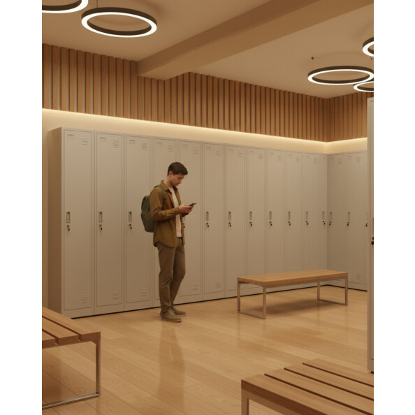 Szafa socjalna ubraniowa, 1800x600x500 mm, szara - TechViking #16