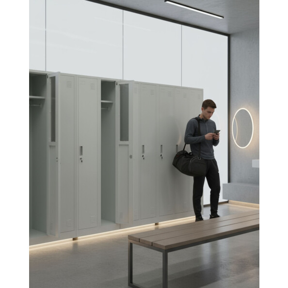 Szafa socjalna ubraniowa, 1800x600x500 mm, szara - TechViking #8