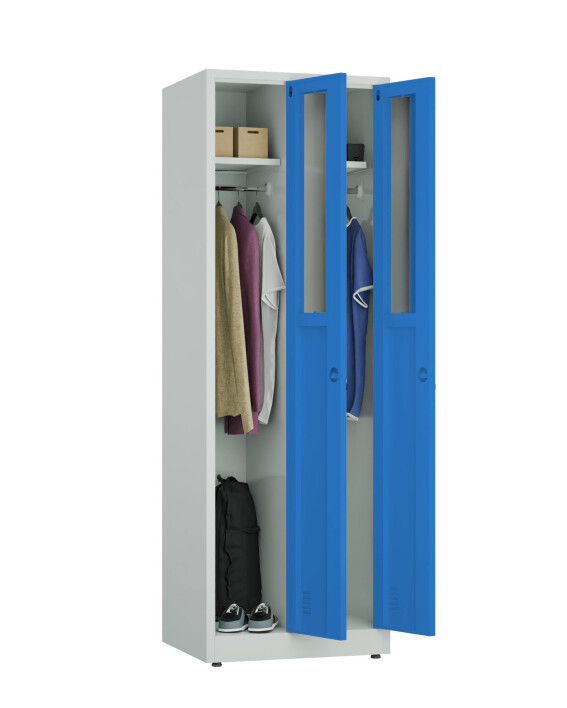 Szafa socjalna ubraniowa, 1800x600x500 mm, szaro-niebieska - TechViking