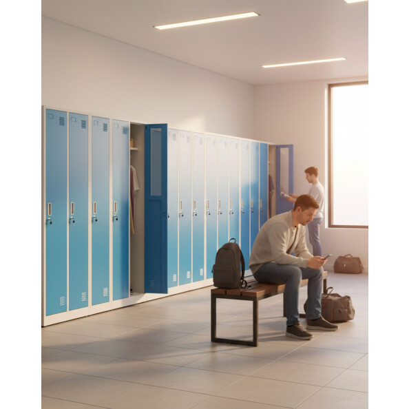 Szafa socjalna ubraniowa, 1800x600x500 mm, szaro-niebieska - TechViking #8
