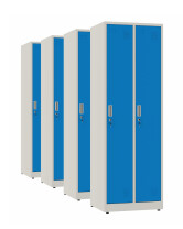 4x Szafa socjalna ubraniowa, 1800x600x500 mm, szaro-niebieska - TechViking