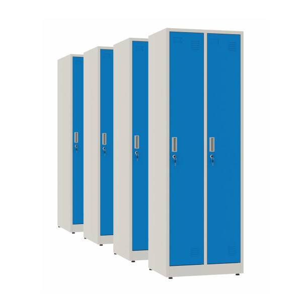 4x Szafa socjalna ubraniowa, 1800x600x500 mm, szaro-niebieska - TechViking #1