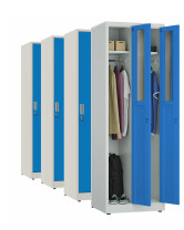 4x Szafa socjalna ubraniowa, 1800x600x500 mm, szaro-niebieska - TechViking