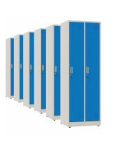 6x Szafa socjalna ubraniowa, 1800x600x500 mm, szaro-niebieska - TechViking