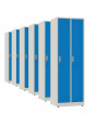 6x Szafa socjalna ubraniowa, 1800x600x500 mm, szaro-niebieska - TechViking