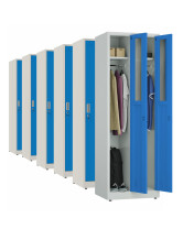 6x Szafa socjalna ubraniowa, 1800x600x500 mm, szaro-niebieska - TechViking