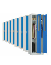 8x Szafa socjalna ubraniowa, 1800x600x500 mm, szaro-niebieska - TechViking