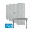 4x Szafa socjalna ubraniowa, 1800x600x500 mm, szara + 1x Biurko z elektryczną regulacją wysokości, szare za 1 zł - TechViking #1