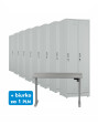8x Szafa socjalna ubraniowa, 1800x600x500 mm, szara + 1x Biurko z elektryczną regulacją wysokości, szare za 1 zł - TechViking