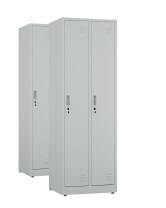 2x Szafa socjalna ubraniowa, 1800x600x500 mm, szara - TechViking