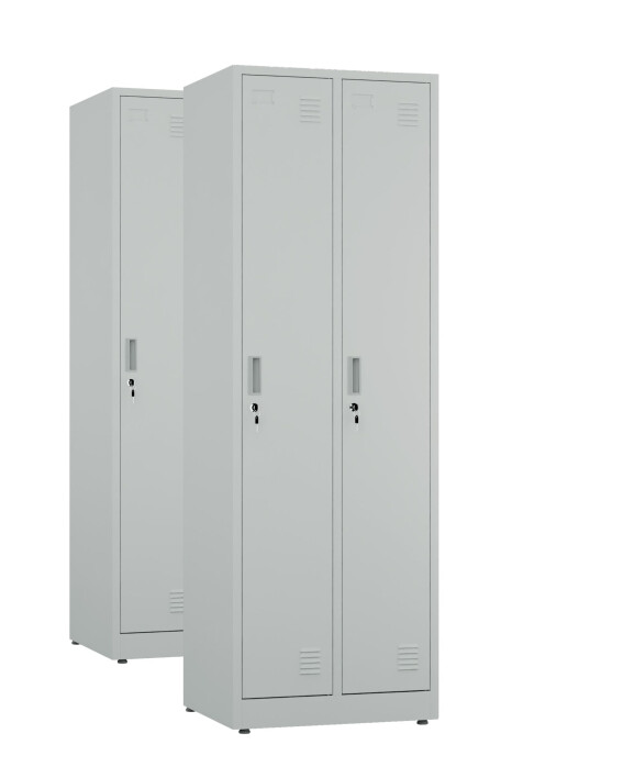 2x Szafa socjalna ubraniowa, 1800x600x500 mm, szara - TechViking