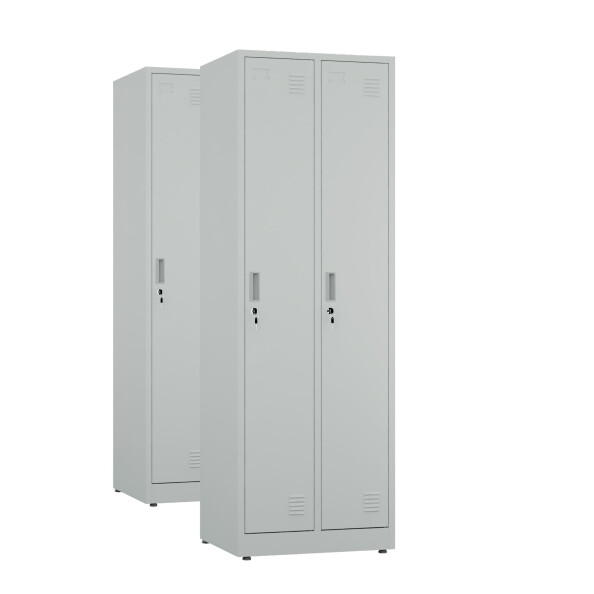 2x Szafa socjalna ubraniowa, 1800x600x500 mm, szara - TechViking #1