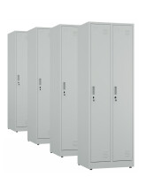 4x Szafa socjalna ubraniowa, 1800x600x500 mm, szara - TechViking