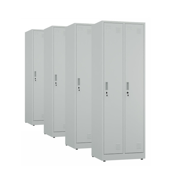 4x Szafa socjalna ubraniowa, 1800x600x500 mm, szara - TechViking #1