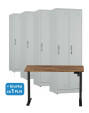 4x Szafa socjalna ubraniowa, 1800x600x500 mm, szara + 1x Biurko z elektryczną regulacją wysokości, orzech/czarne za 1 zł - TechViking