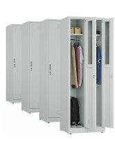 4x Szafa socjalna ubraniowa, 1800x600x500 mm, szara - TechViking