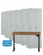 6x Szafa socjalna ubraniowa, 1800x600x500 mm, szara + 1x Biurko z elektryczną regulacją wysokości, orzech/czarne za 1 zł - TechViking