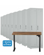 8x Szafa socjalna ubraniowa, 1800x600x500 mm, szara + 1x Biurko z elektryczną regulacją wysokości, orzech/czarne za 1 zł - TechViking