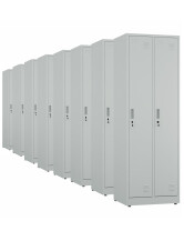 8x Szafa socjalna ubraniowa, 1800x600x500 mm, szara - TechViking
