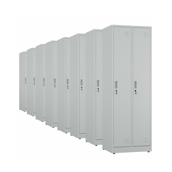 8x Szafa socjalna ubraniowa, 1800x600x500 mm, szara - TechViking #1