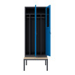 Szafa socjalna BHP ubraniowa z ławką, 2200x800x500 mm, grafitowo-niebieska - TechViking #2