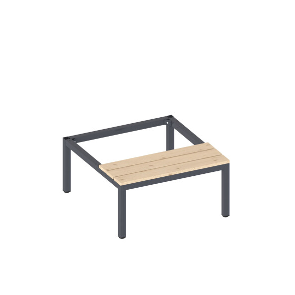 Szafa socjalna BHP ubraniowa z ławką, 2200x800x500 mm, grafitowo-niebieska - TechViking #5